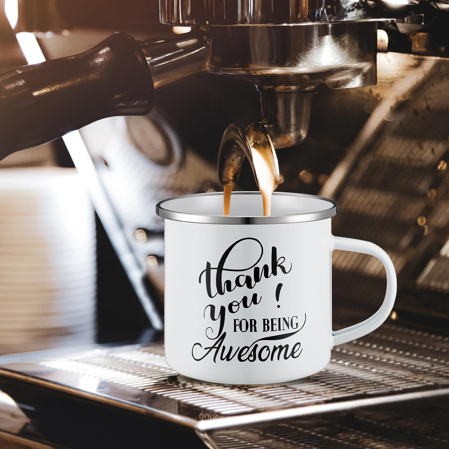 Sliner 20 Pcs Thank You Gifts 12oz Enamel Coffee Mugs Bulk with Handle, Thank You for Being Awesome Cups Employee Appreciation Gift for Teacher Coworker Friend(Black, White, Blue, Rose Gold)