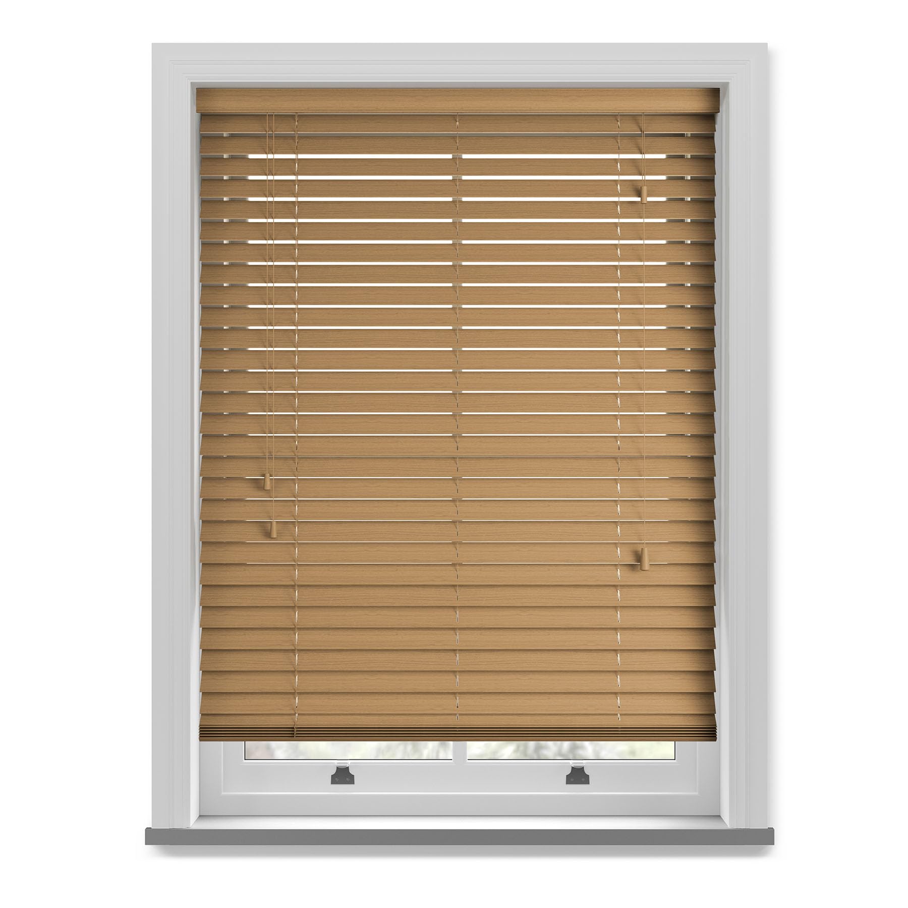 New Edge Blinds - Custom Venetian Blinds with Strings - Fine Grain Faux Wood - Cut to Fit, Up to 240cm x 130cm - Made to Measure for Bedrooms, Bathrooms or Kitchens โ image 1