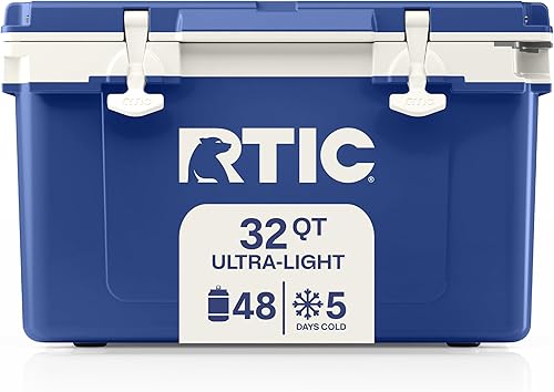RTIC Refrigerador duro ultraligero de 32 cuartos de galón con aislamiento portátil para bebidas, bebidas, playa, camping, picnic, pesca, barco,
