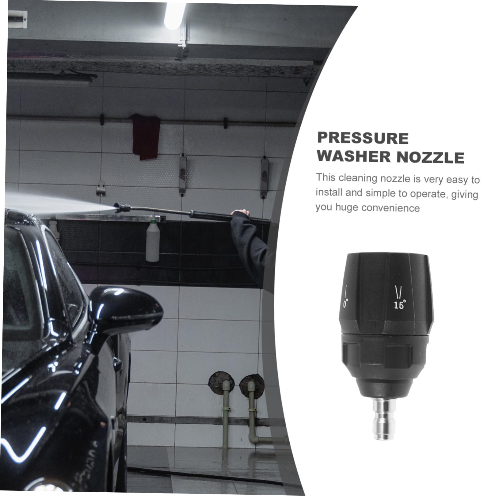 BESPORTBLE 3 Piezas Boquilla De Lavado De Alta Presión Sumidero Boquilla De Lavado a Presión del Coche Accesorios De Lavadora a Presión para Coche Rápido Conectar Boquillas El Plastico Black