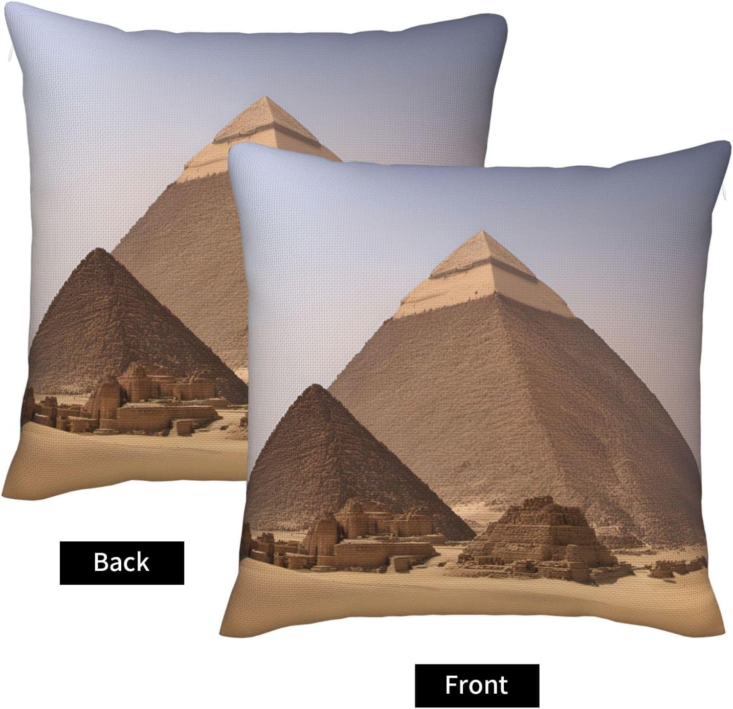 Pyramids of Egypt Imitation Linen Pillowcase -2 Sets, Fashionable Home Decoration, Used for Sofas, Gardens, beds