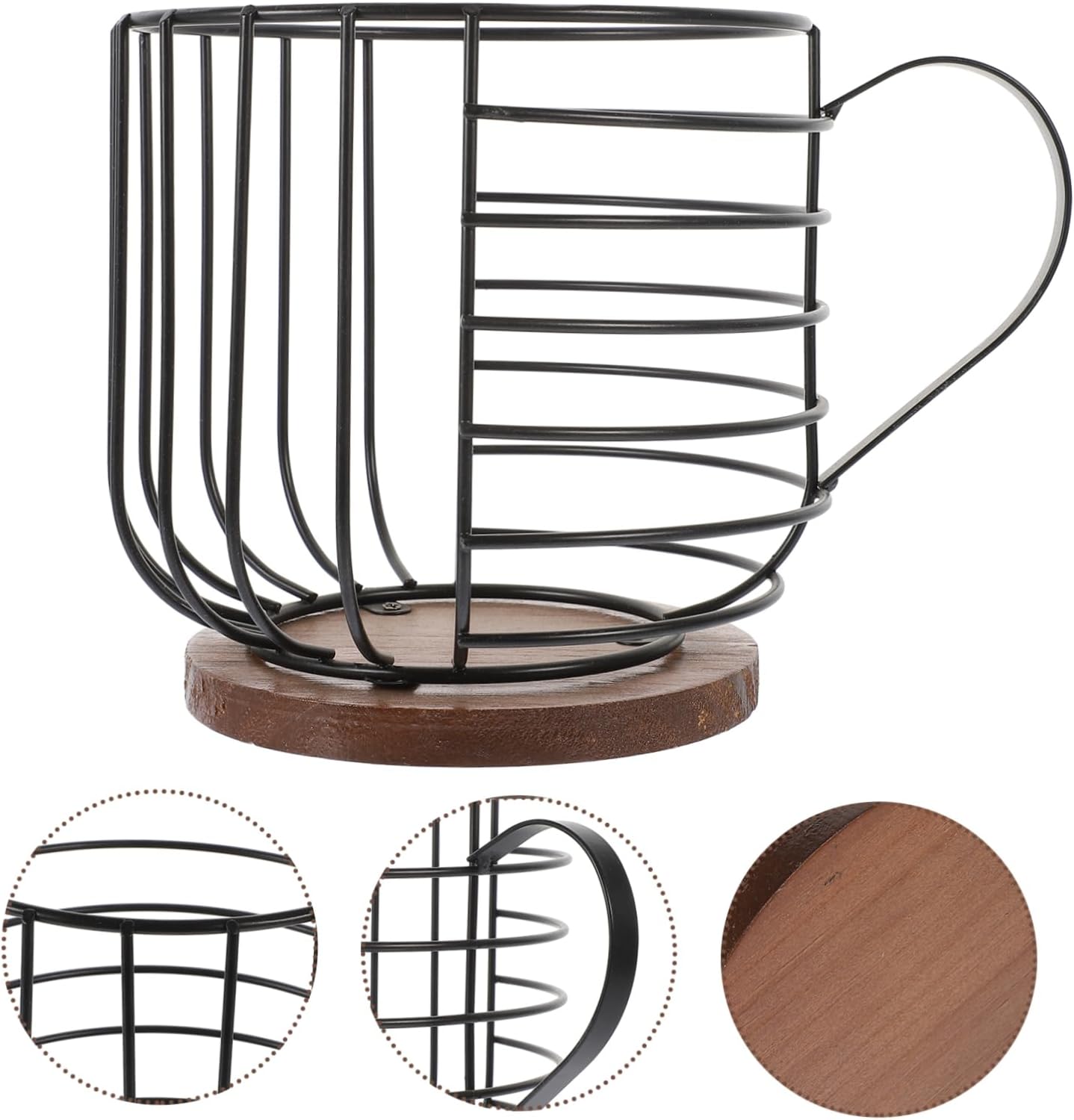 Happyyami Coffee Holder Organizer Iron Storage Basket for Kitchen or Living Room Coffee Storage Stand Convenient Display Multifunctional Organizer for Countertop and Dining Table