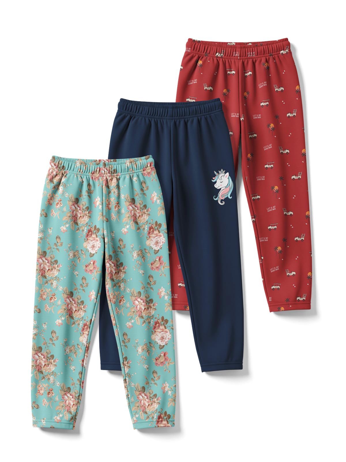 HELLCAT Printed Track Pants for Girls | Blended Cotton Feel Lower | Night Pants & Track Pant Pants | Sizes 3-16 Years | Pack of 3-image-3