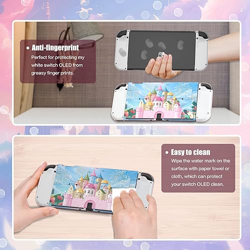 Miniatura 8 de ECHZOVE Protective Case Compatible with Nintendo Switch OLED,Switch OLED Hard Console Case and Joy Con TPU Case with Thumb Grip Caps and Screen