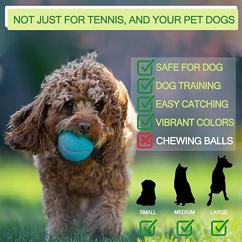 Miniatura 6 de Bulk Tennis Balls for Beginner  12 Pack High Elasticity Practice Tennis Balls with Mesh Bag, Suit for Pet Dog Training, Fetching