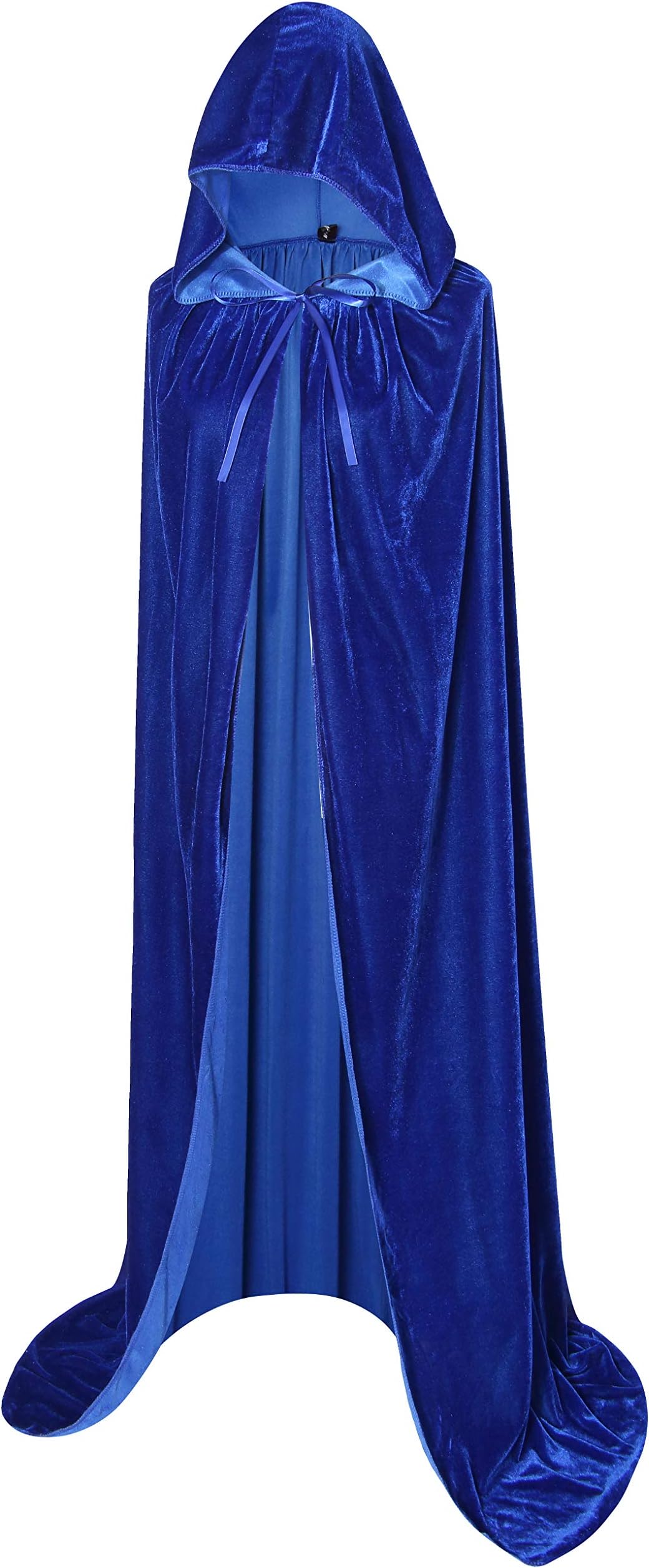 Long Hooded Cloak Velvet Cape Witch Costume Halloween Costumes for Women Men