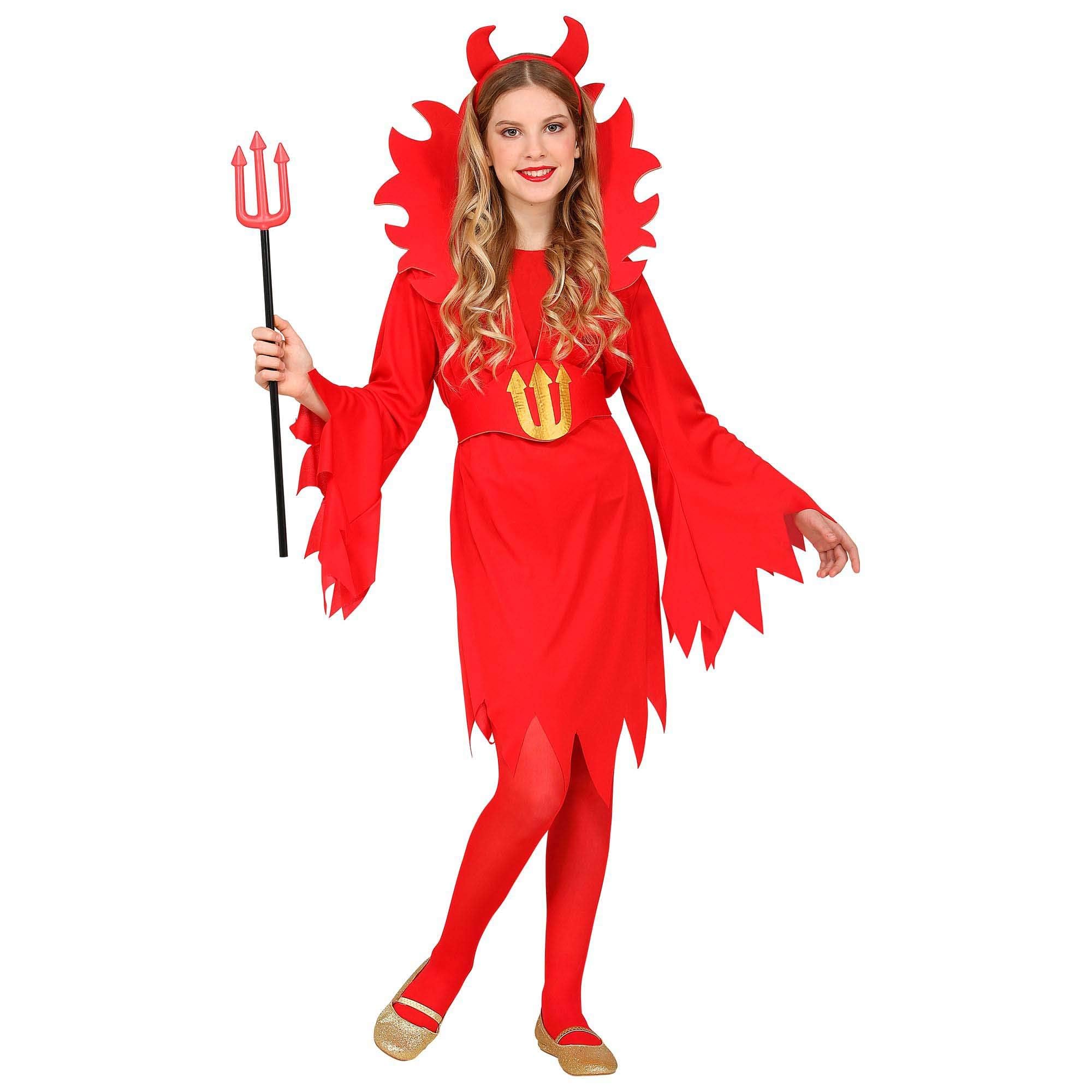 Girls Devilin Dress Child 140cm Costume Medium 8-10 yrs (140cm) for Halloween Vampire Fancy Dress