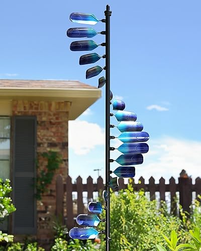 Molinillos de viento para exteriores, molinos de viento de metal grandes de 93 pulgadas para patio y jardín, esculturas de viento cinéticas y