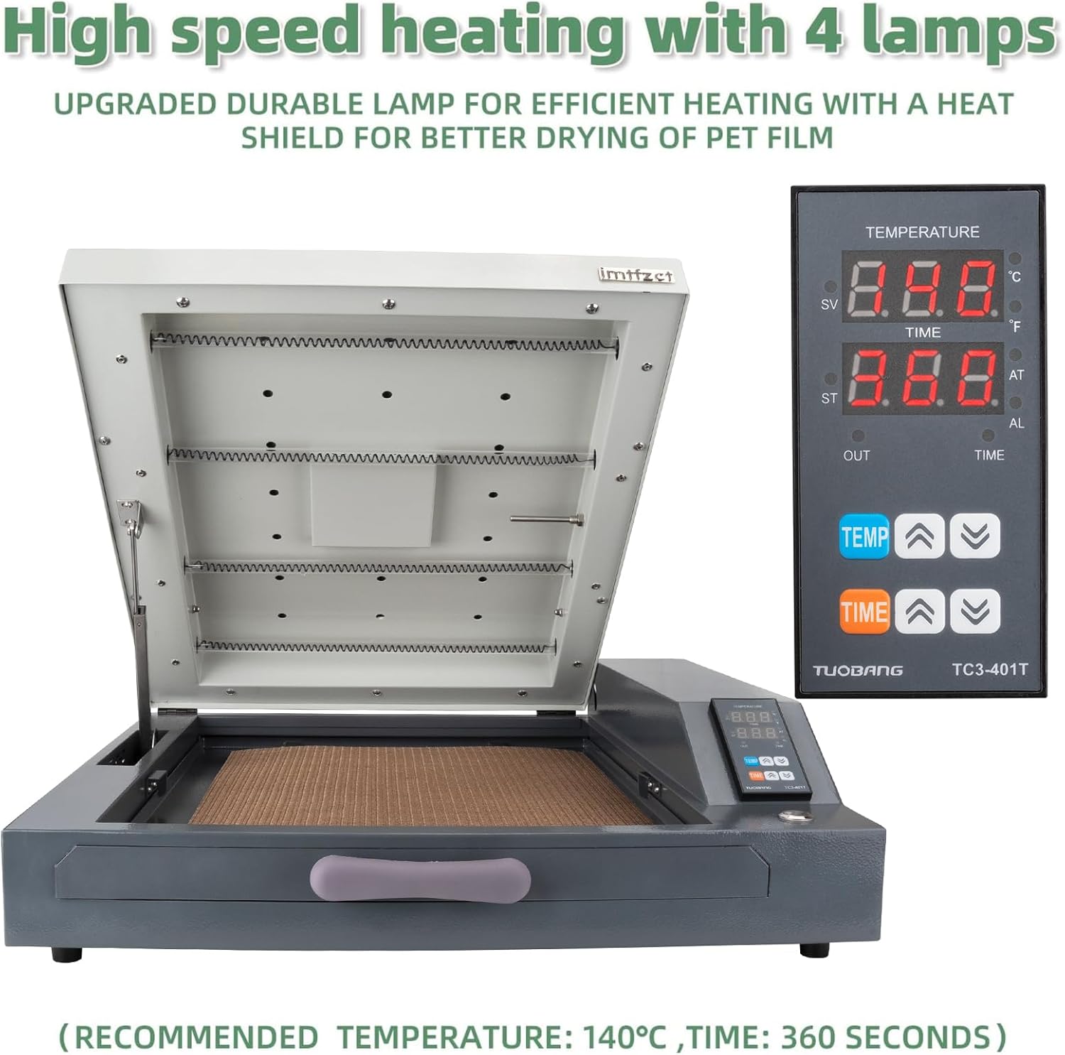 New Upgrade A3+A4 DTF Oven Dryer with Temperature Control for Heat Transfer Printing DTF Power, DTF Oven Curing Transfer Film 14.6in x 19in