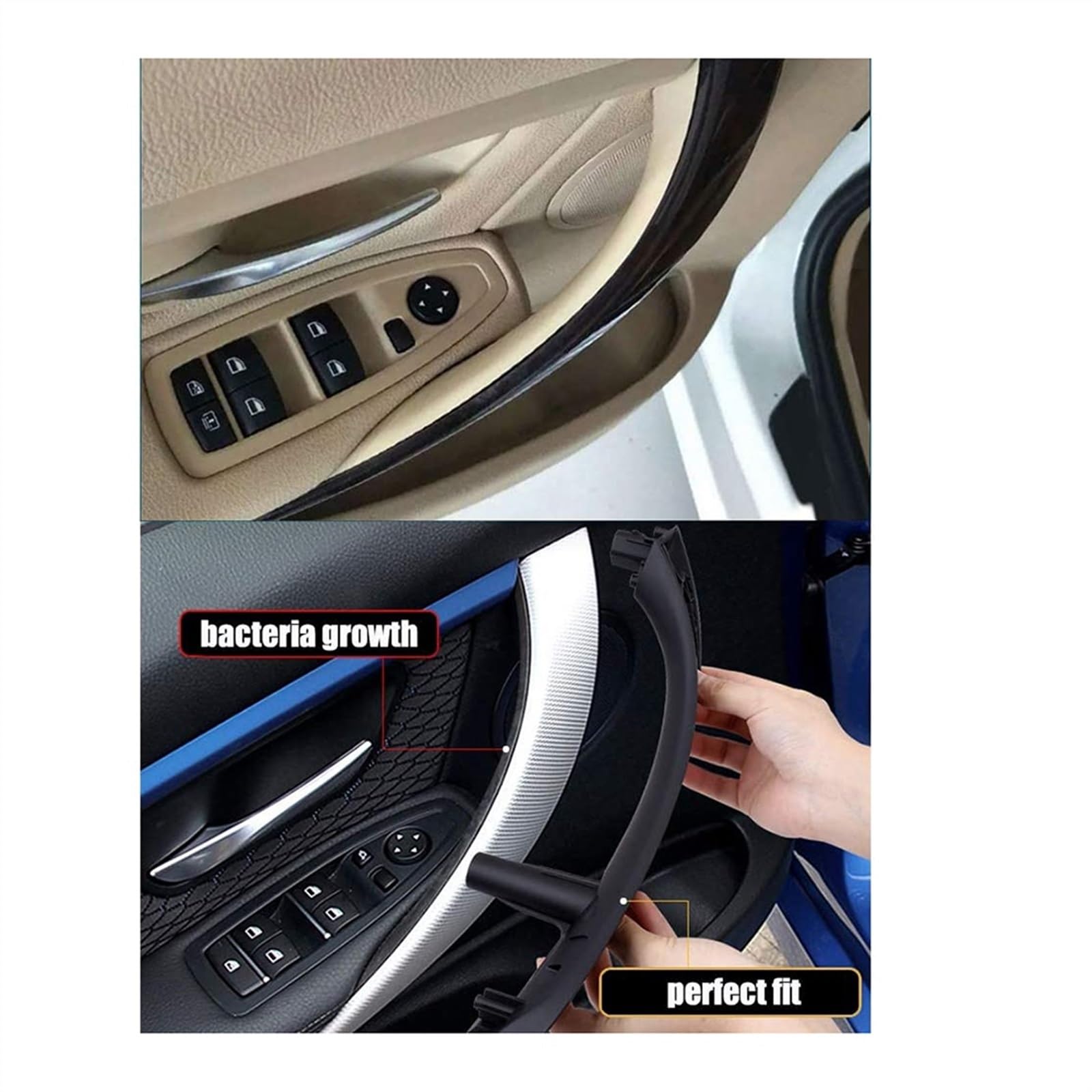 Maniglia Interna Portiera Compatibile con BMW per F30 F31 F34 F32 F33 F36 Serie 3 4 2012-2014 2015 2016 2017 2018 51417279315 51417279316 Maniglia interna per porta auto