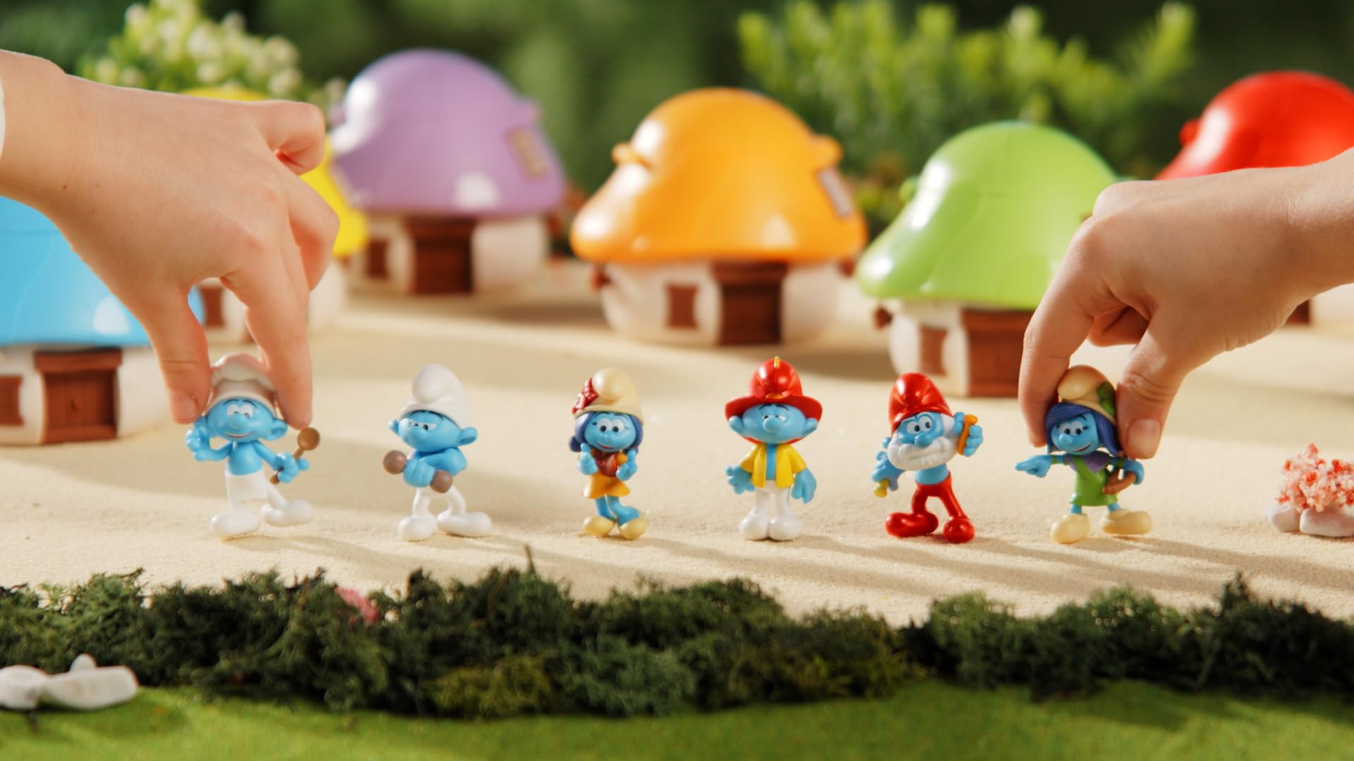 Smerfy, Dom z 1 figurką, 5,5 cm, model burzy, zielony, dla dzieci od 3 lat, PUF385