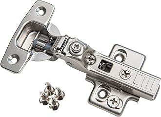 Soft Close Cabinet Hinge Set. 10 Frameless Half Overlay Cabinet Hinges for Kitchen Cabinets with Adjustable Closing Speeds.
