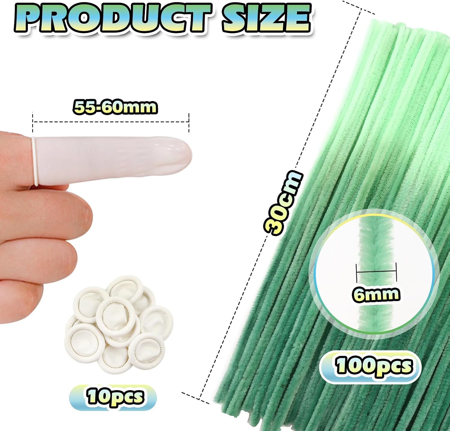 TOAOB 100pcs Pipe Cleaners Gradient Green Chenille Stems for Crafts 12 Inch Fuzzy Sticks Craft Supplies for DIY Art Craft Projects Home Decorations