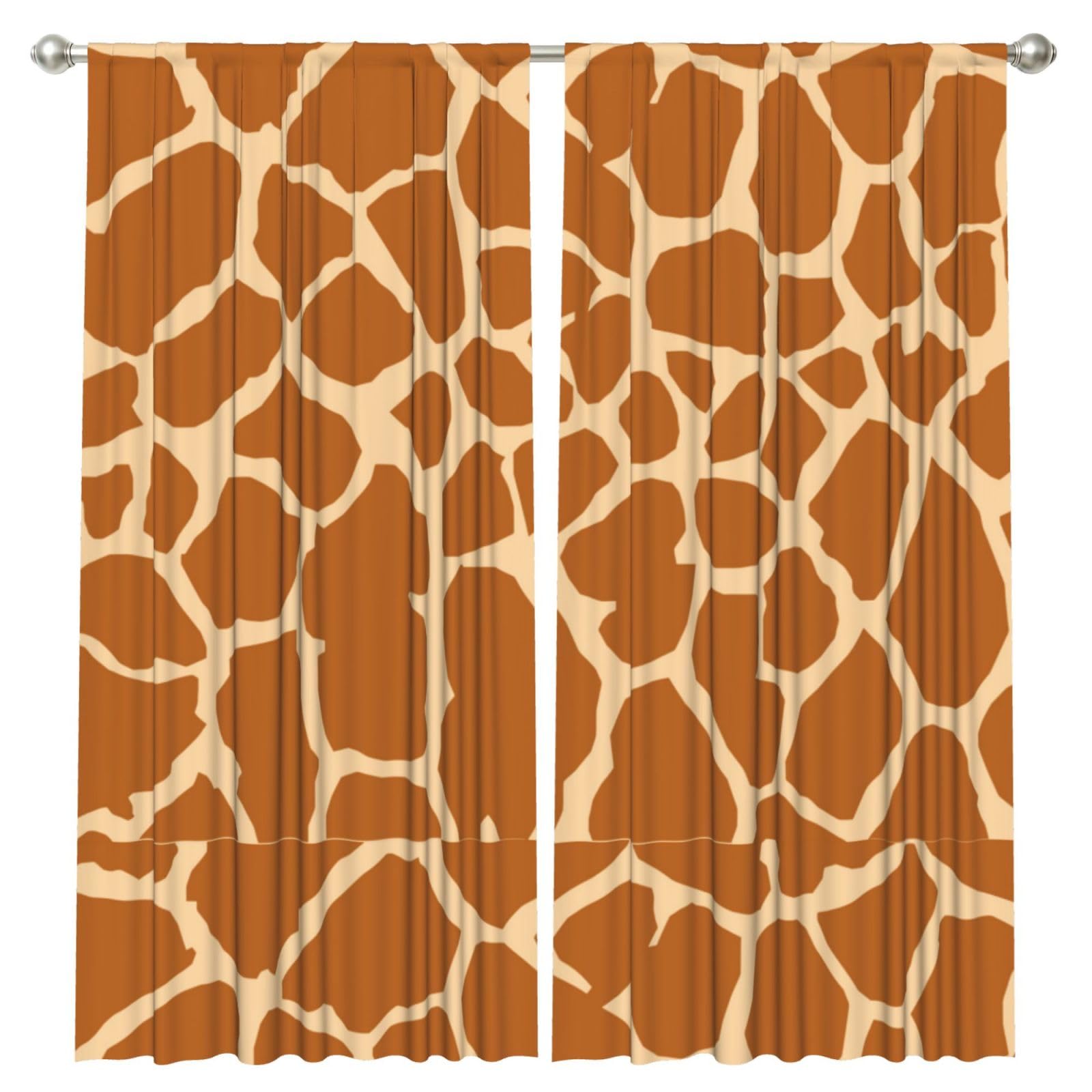 InOmak Giraffe Giraffe, 2 Panels Window Curtains 52 x 84 Inch Blackout Curtains for Living Room Bedroom