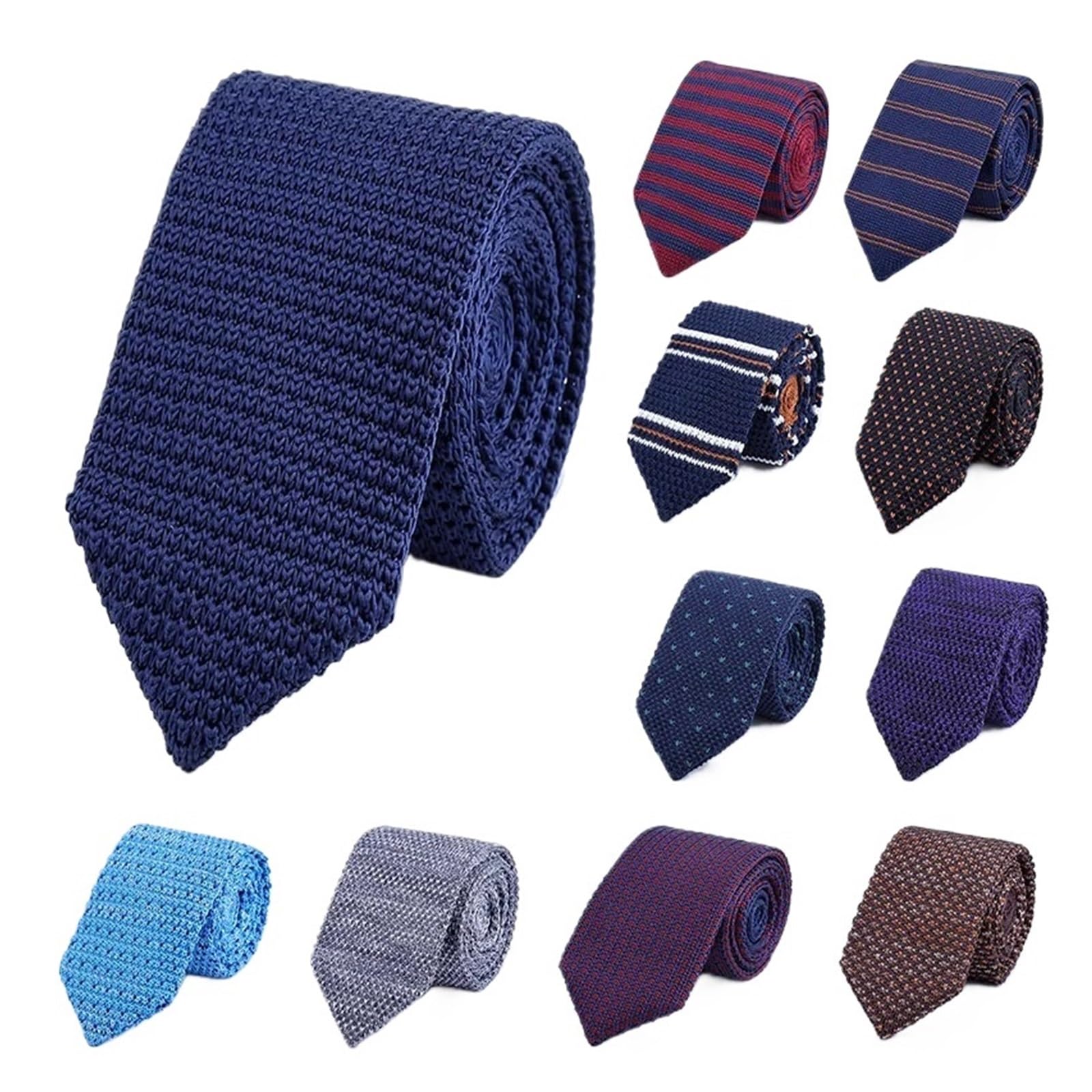 Dünne Strickkrawatte, lässige Krawatte, Trauzeugen, Hochzeitskrawatte, 6 cm, schmale Krawatte, Gravatas, Cravats, Accessoires for Männer Für Formelle Anlässe