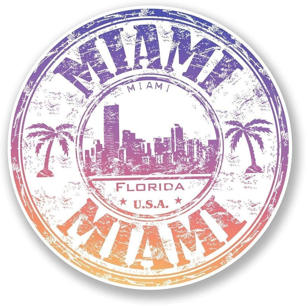 Miniatura 2 de Miami Florida USA - Pin de solapa redondo de metal de 07in