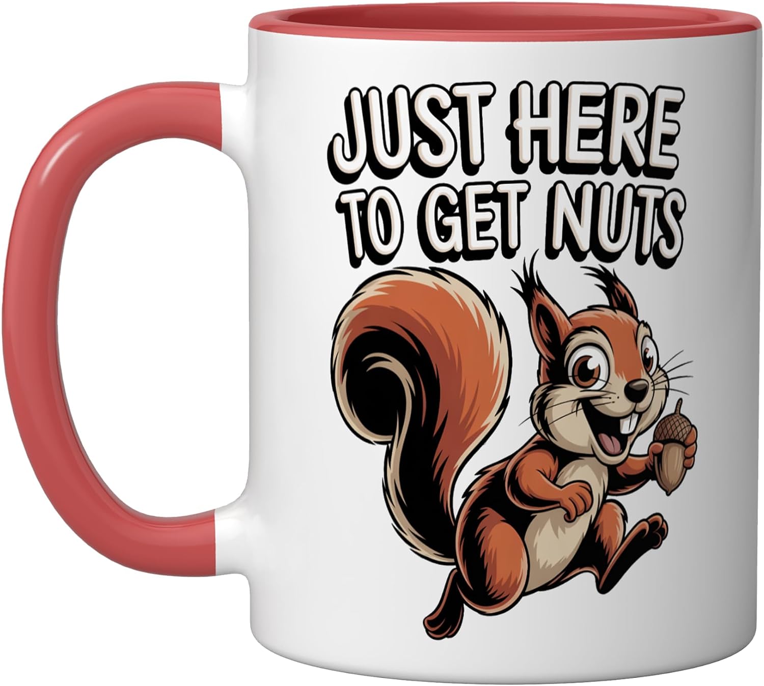 Just Here to Get Nuts Ceramic Mug, White, 15oz image 5