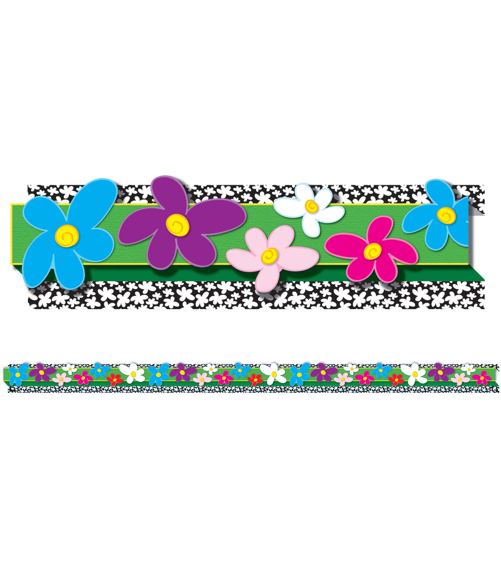 Carson Dellosa Education | Flowers Bulletin Board Borders | 3D, 8 Strips, 24ft (108051) ( 2 in Bag )