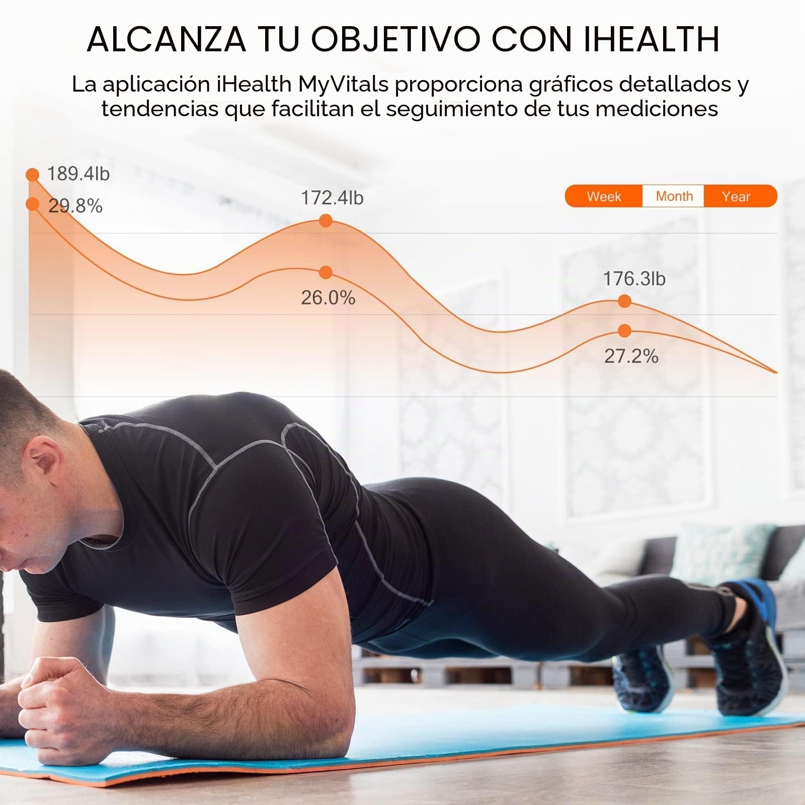 iHealth Nexus PRO - Báscula digital de baño para analizador de salud de peso corporal y composición con aplicación Bluetooth inteligente para controlar la grasa corporal, el IMC, la masa muscular y