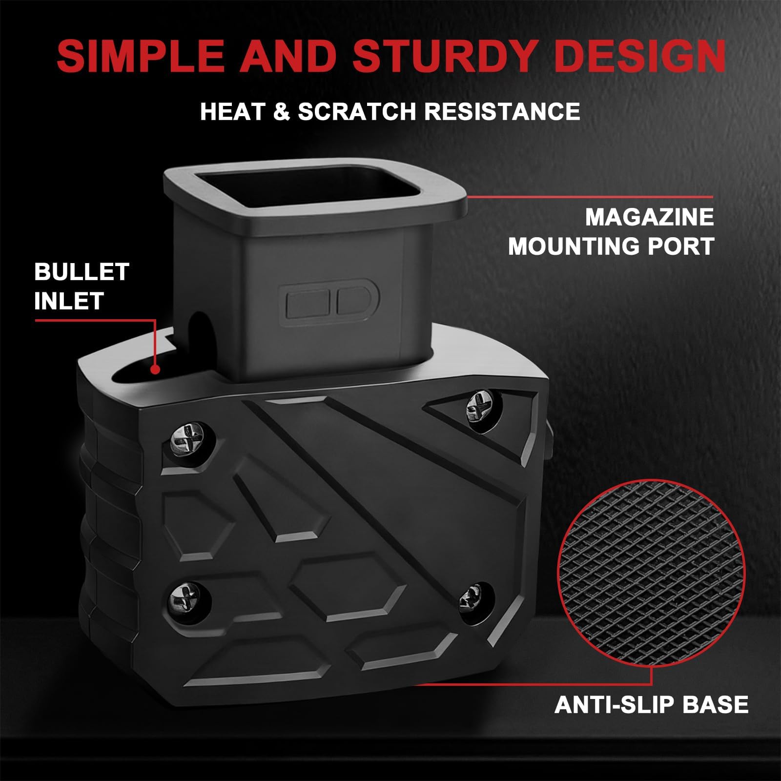 Naerza Magazine Speed Loader for Glock 9mm/.40 S&W - Fits Glock 17/18/19/22/23/24/26/27/34/35/45/47 - Fast Loading/Pain-Free & Portable (Classic) (Black)
