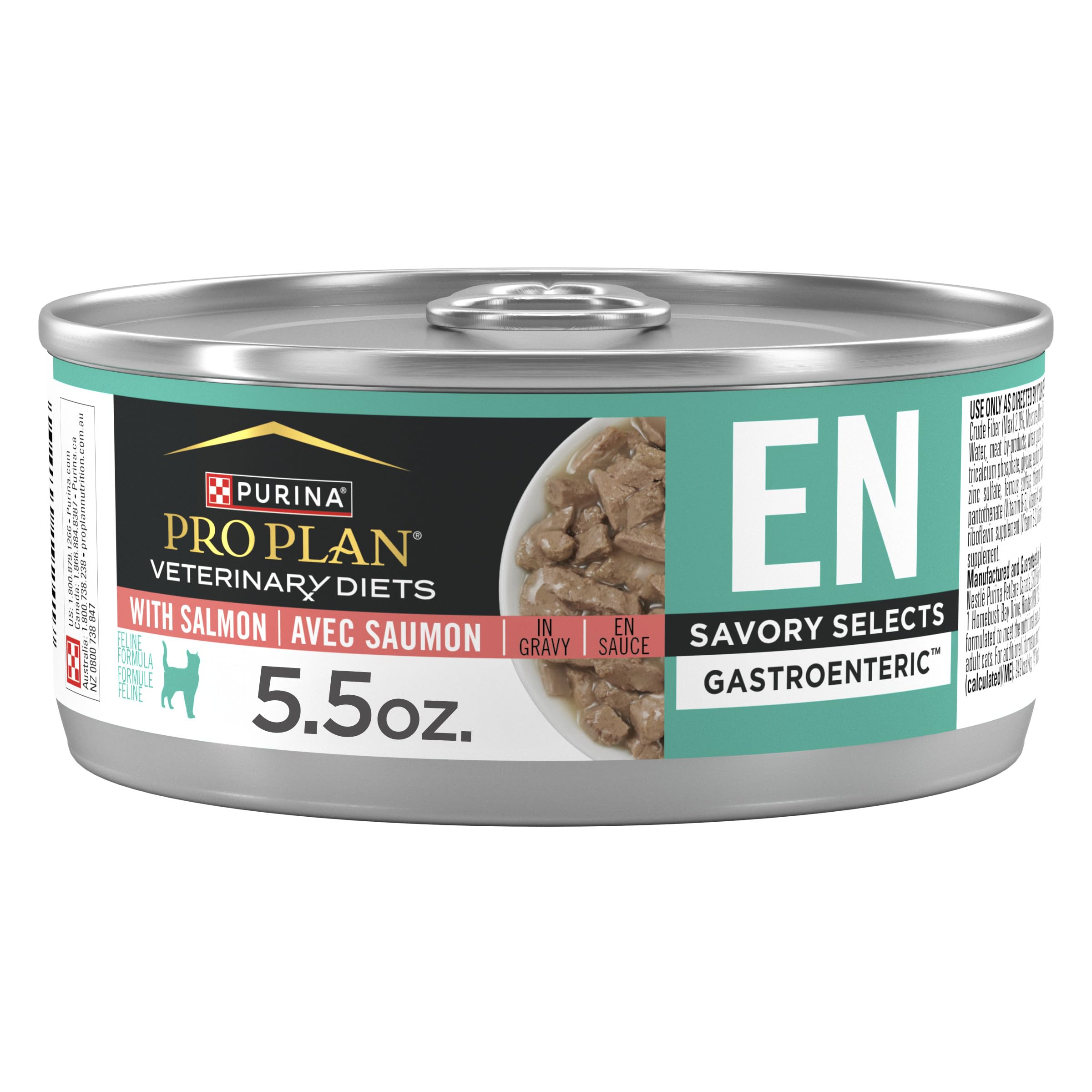 Purina EN Gastroenteric Feline Formulas Savory Selects in Sauce with Salmon Wet Cat Food - (Pack of 24) 5.5 oz. Cans