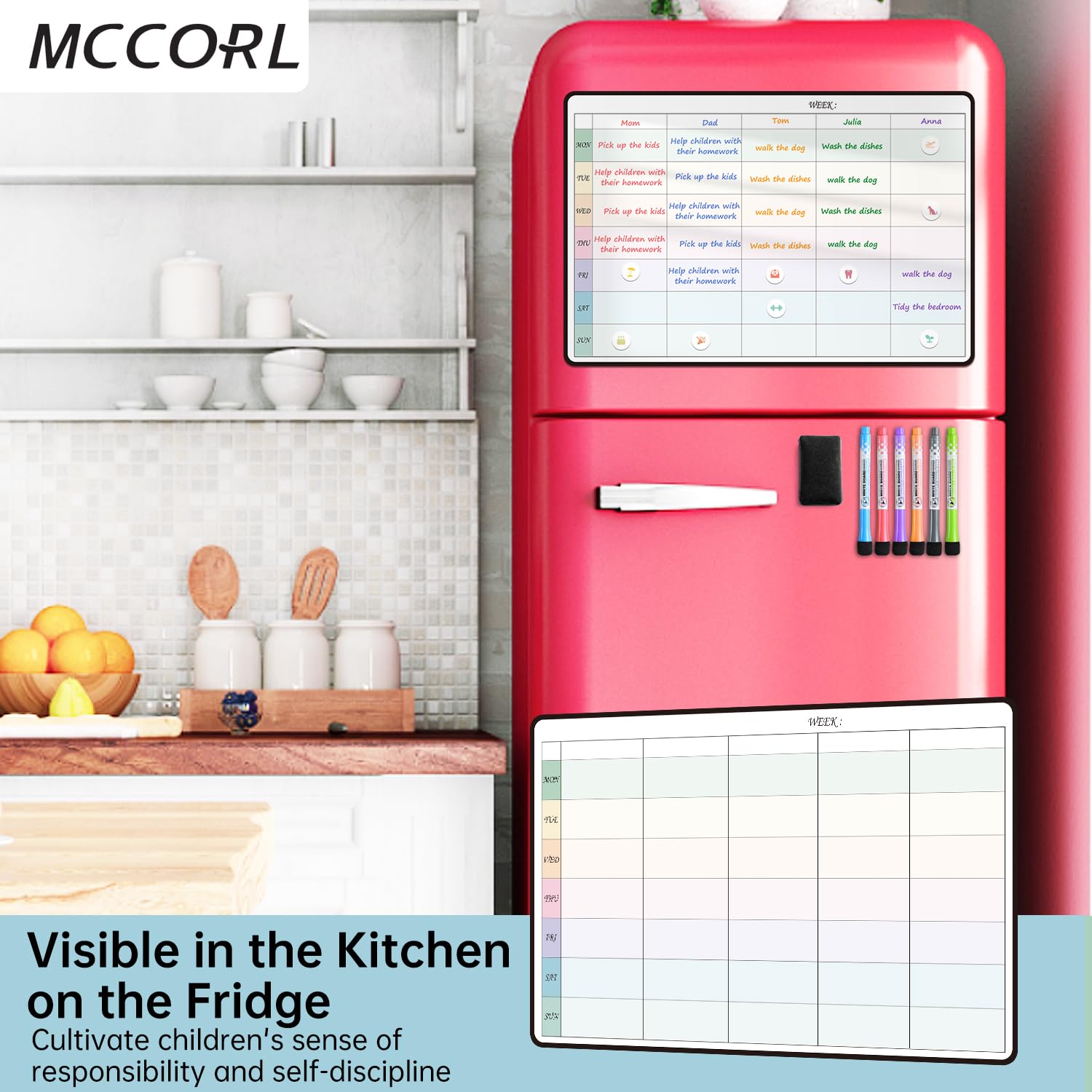 MCCORL Magnetic Family Planner 5 Columns - Image 3