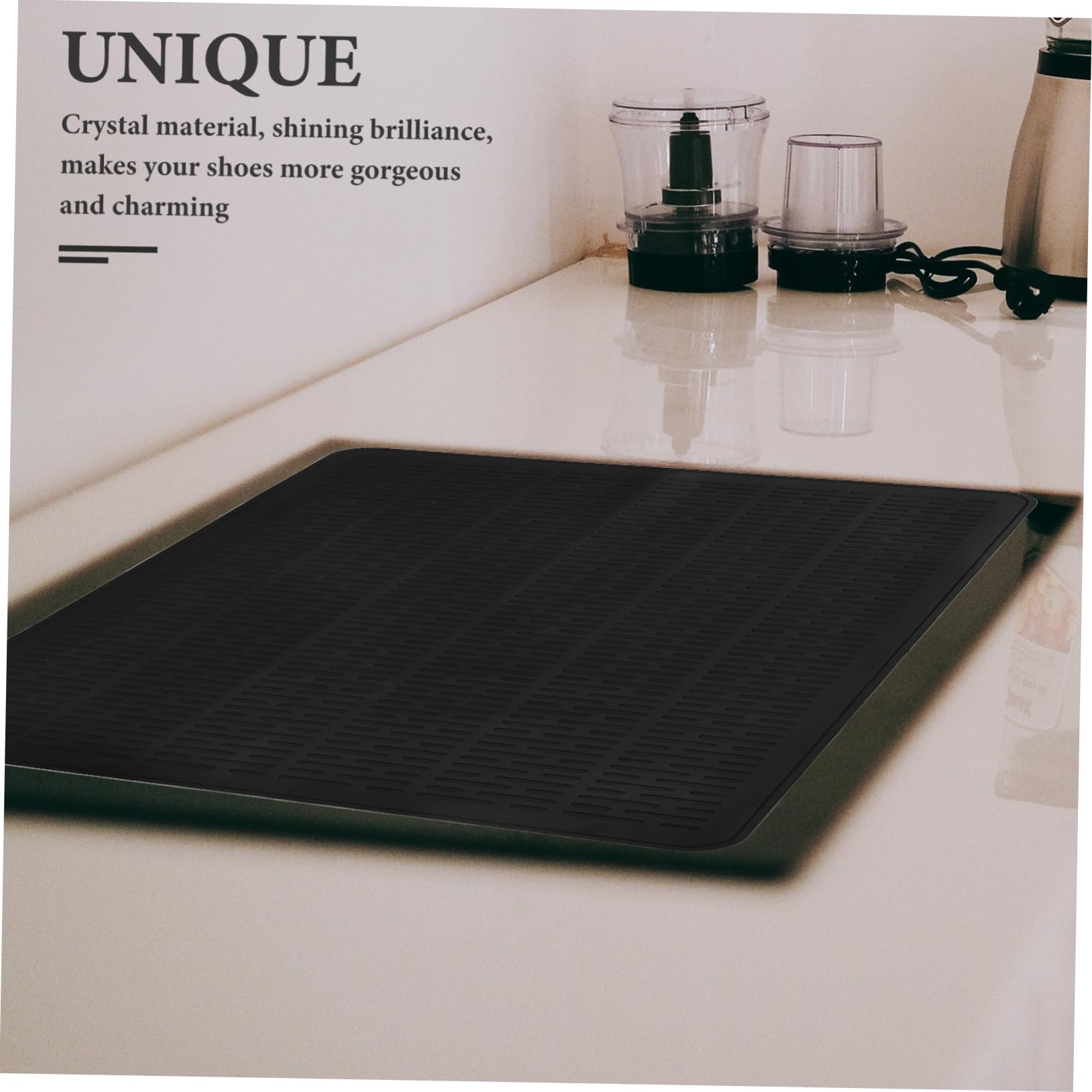 Mikikit Alfombrilla de Silicona Protectora para Cocina Multiusos y Antideslizante para Cocinas de Inducción Protección de Encimeras y Escurreplatos Color Negro