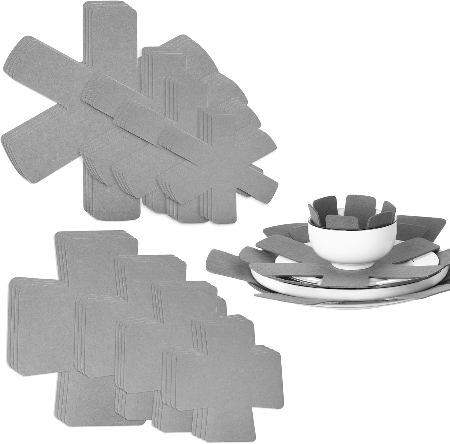 Honeydak 100 Pcs 8 Different Size Pan Protectors for Stacking Pot and Pan Separators Larger & Thicker Cookware Plate Dividers Protectors for Plates, Bowls, Baking Sheets, Pots, Pans