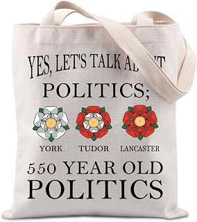 Talk About Politics Gift Tudor Rose Gift British History Lover Gift English Royal Family Rose War Tote Bag