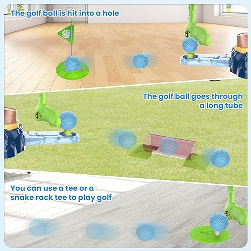 Miniatura 3 de Juego de golf para niños de 3, 4 y 5 años, juegos de golf para niños, palos de golf para niños, juguetes al aire libre para niños de 3 a 5 años,