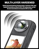 Vista 6 de Funda protectora de lente premium para Insta360 X4, protector de lente de vidrio templado giratorio extraíble para accesorios Insta 360 X4 (1 par)