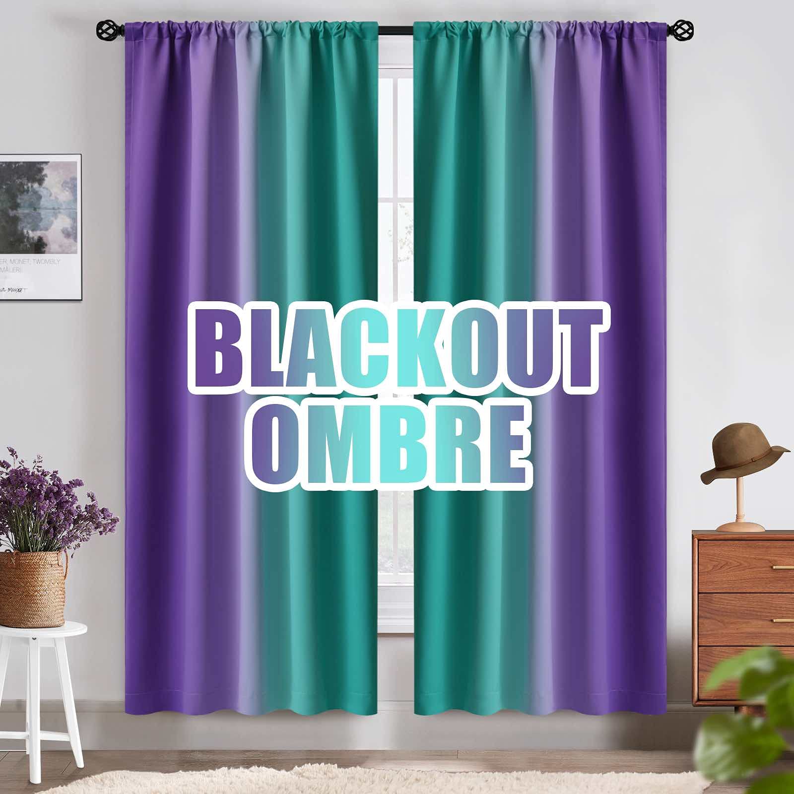 COSVIYA Ombre Room Darkening Curtains 72 inches Length for Girls Bedroom
