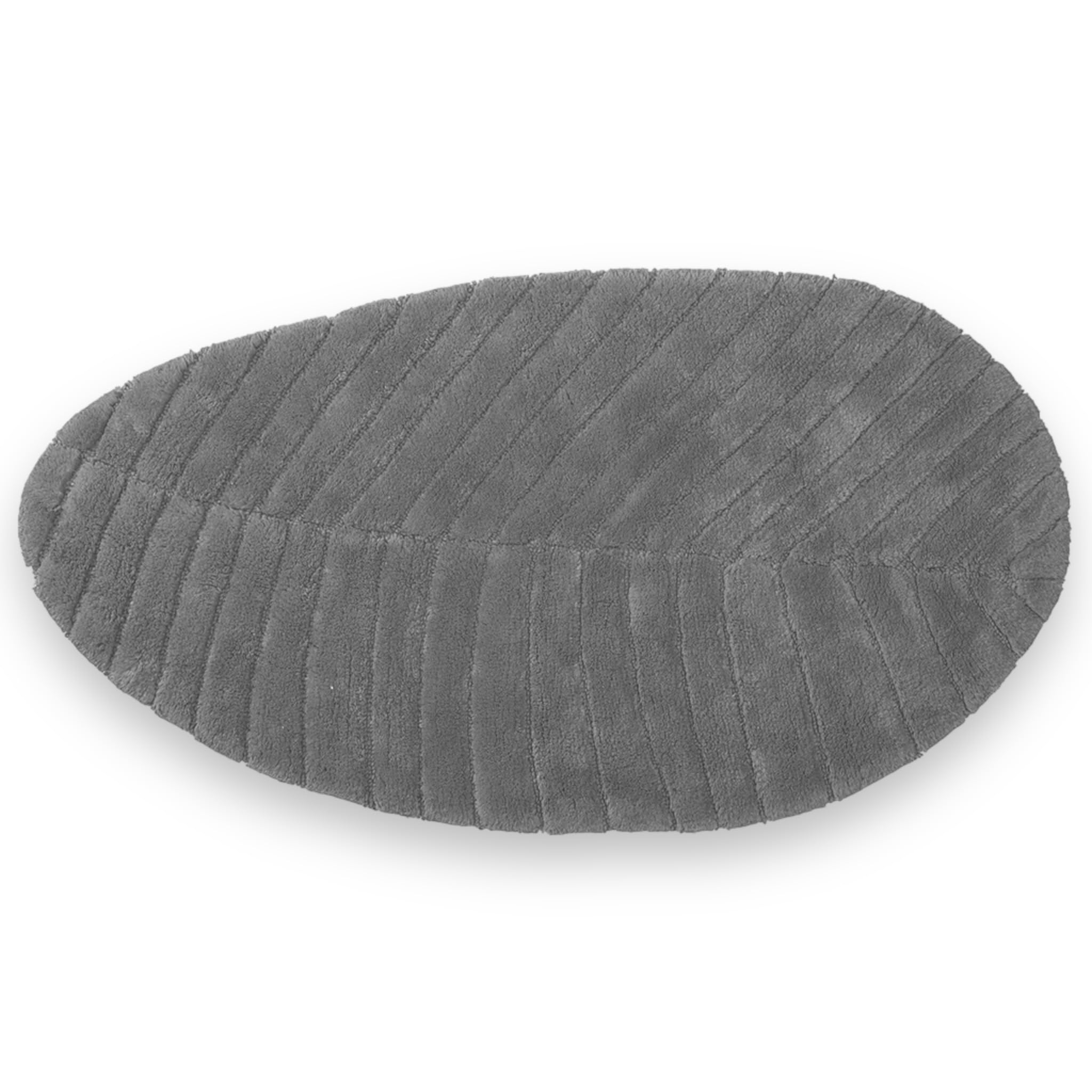 M . S Maison Sucrée Tappeto da bagno a pelo raso in cotone con fondo antiscivolo Art. Foglia 60x110 cm (Grigio)