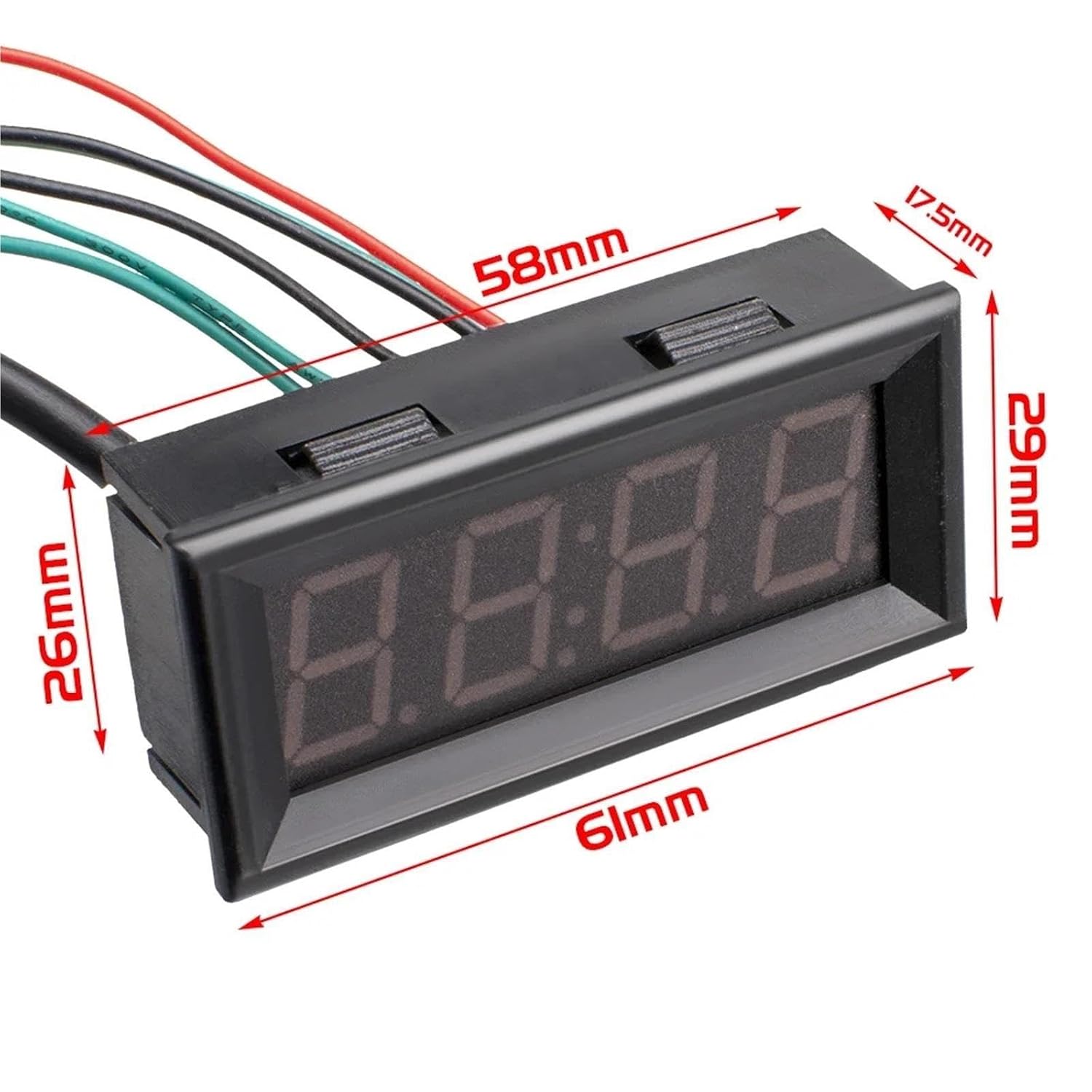 3 in 1 0.56" 4 Digits Thermometer LED Digital Multifunction Monitor 200V(Yellow)
