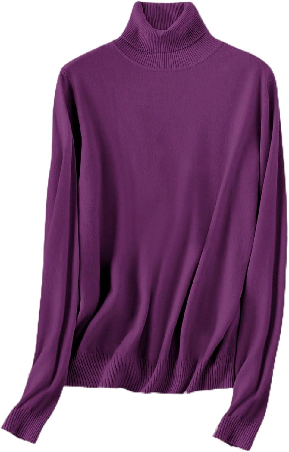 SANGTREE Women's Pullover Turtleneck Sweater Cotton & Modal Long Sleeve Soft Lightweight Tops