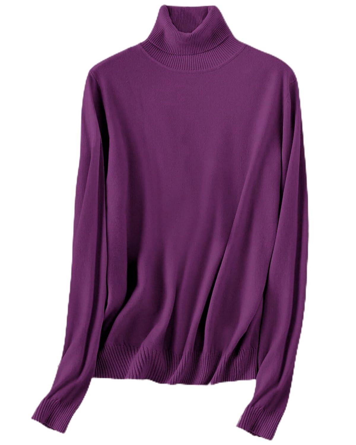 SANGTREE Womens Pullover Turtleneck Sweater Cotton Modal Long Sleeve Soft Lightweight Tops