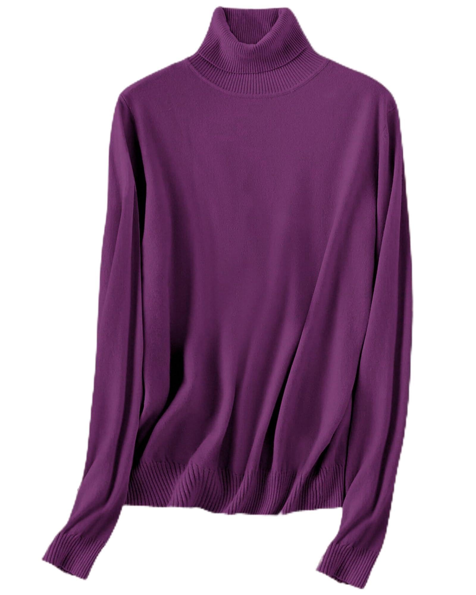 SANGTREE Womens Pullover Turtleneck Sweater Cotton Modal Long Sleeve Soft Lightweight Tops