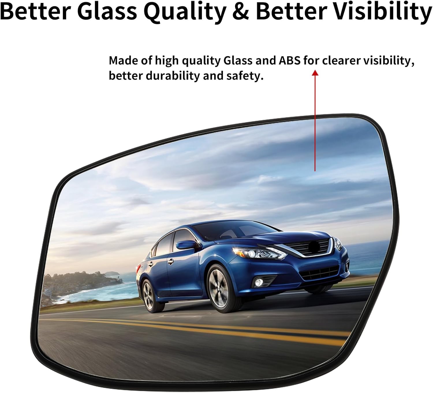 Left Mirror Replacement for Nissan Altima/Sentra 2013-2018（Note:This model has two kinds of rearview mirror glass with different shapes.Please see if the shape is the same as that currently used.）