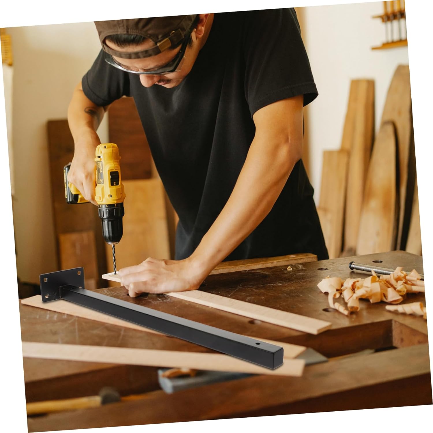 Gadpiparty 4Pcs Heavy Duty Wall Mounted Shelf Brackets Durable Steel Floating Shelf Supports with Modern Finish for Easy Installation Any Room