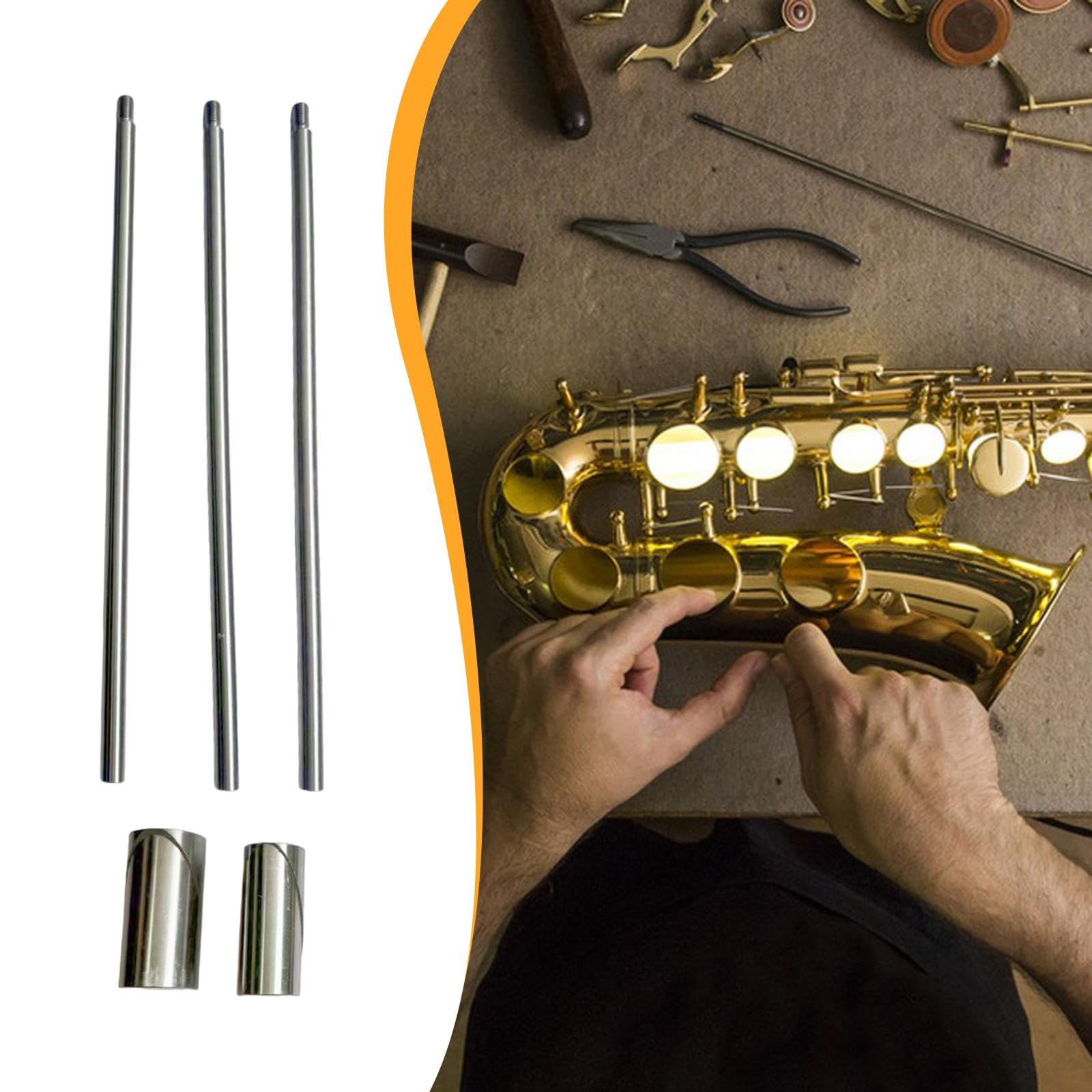 Amagogo Kit di strumenti per la riparazione di ammaccature per strumenti a fiato in ottone, kit per la cura di in acciaio inossidabile per sassofono, per la