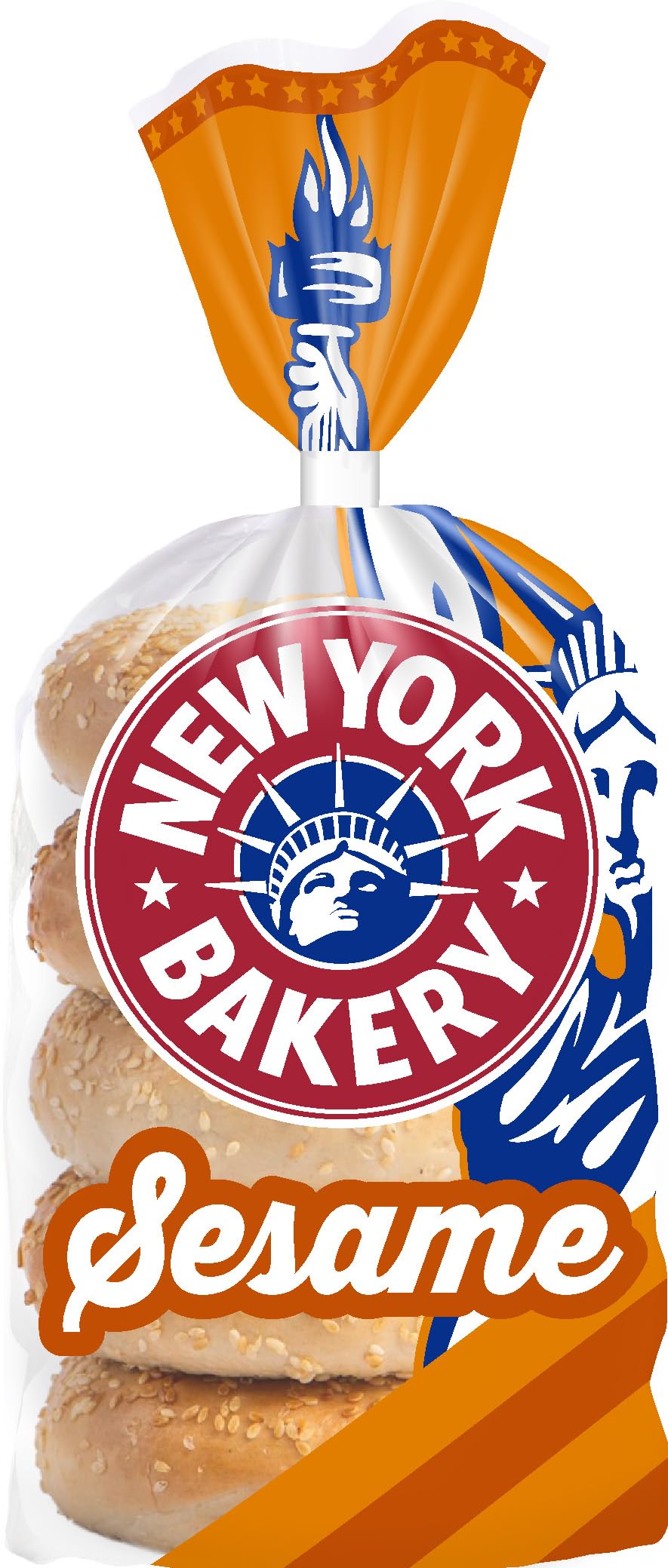 New York Bakery Company, Sesame Seed Bagels. 5 Count ( Pack of 1)