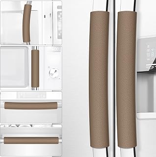 Refrigerator Door Handle Covers, 6PCS, Leather Kitchen Appliance Handle Covers, Keep Your Fridge Microwave Oven Stove or Dishwasher Clean, Stains Dirty Oils, Kitchen Decor(Chocolate)
