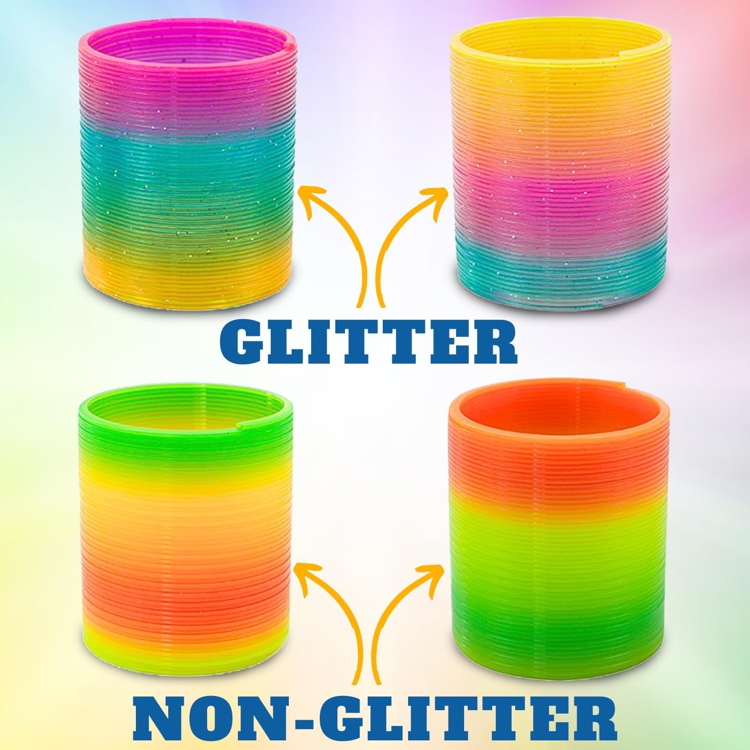 12 Pack Magic Rainbow Springs | Classic Novelty Colorful Rainbow Toy Assorted Bulk | Birthday Party Favors, Bag Fillers, Gift | Birthday Party Favors, Bag Fillers, Gift for Kids (1 Dozen) (3 Inches)
