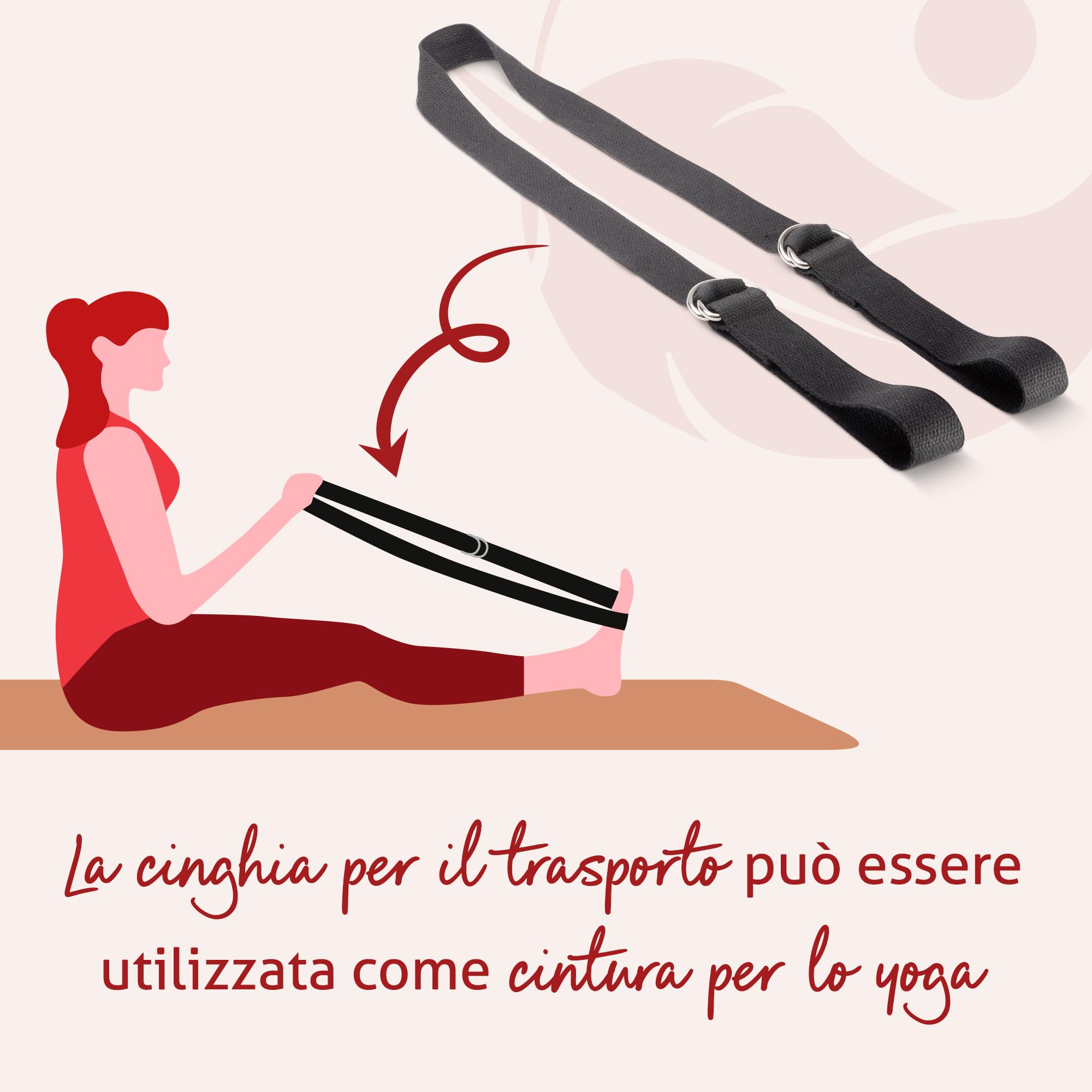 Tappetino Yoga Sughero | 183x61x0,4cm | Tappetino Yoga Antiscivolo | in Gomma Naturale | Tappeto Pilates | Cinghia Yoga inclusa | Realizzato con Materiali Sostenibili | Set Pilates