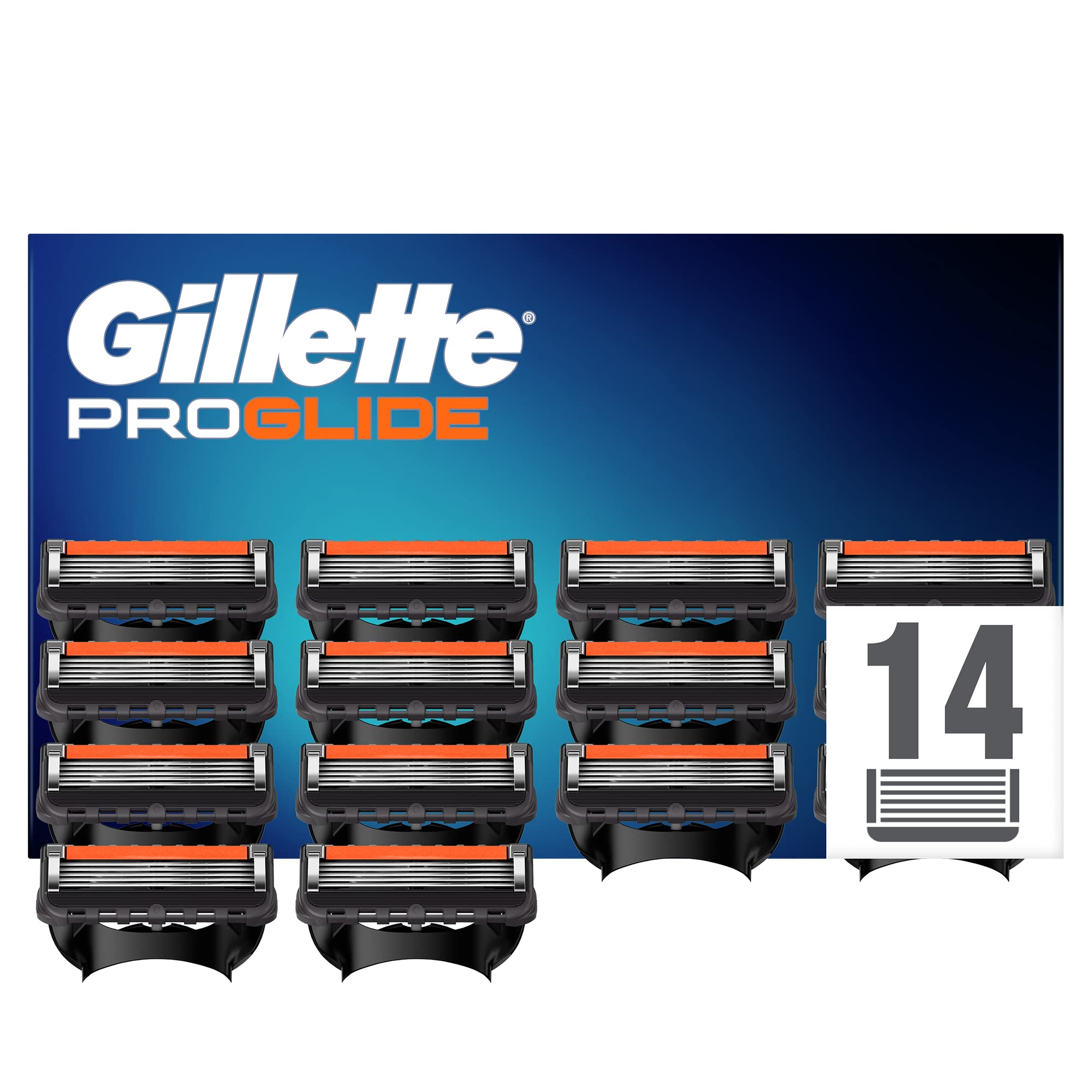 Gillette Fusion5 ProGlide Rasierklingen, briefkastenfähige Verpackung, 14 Stück