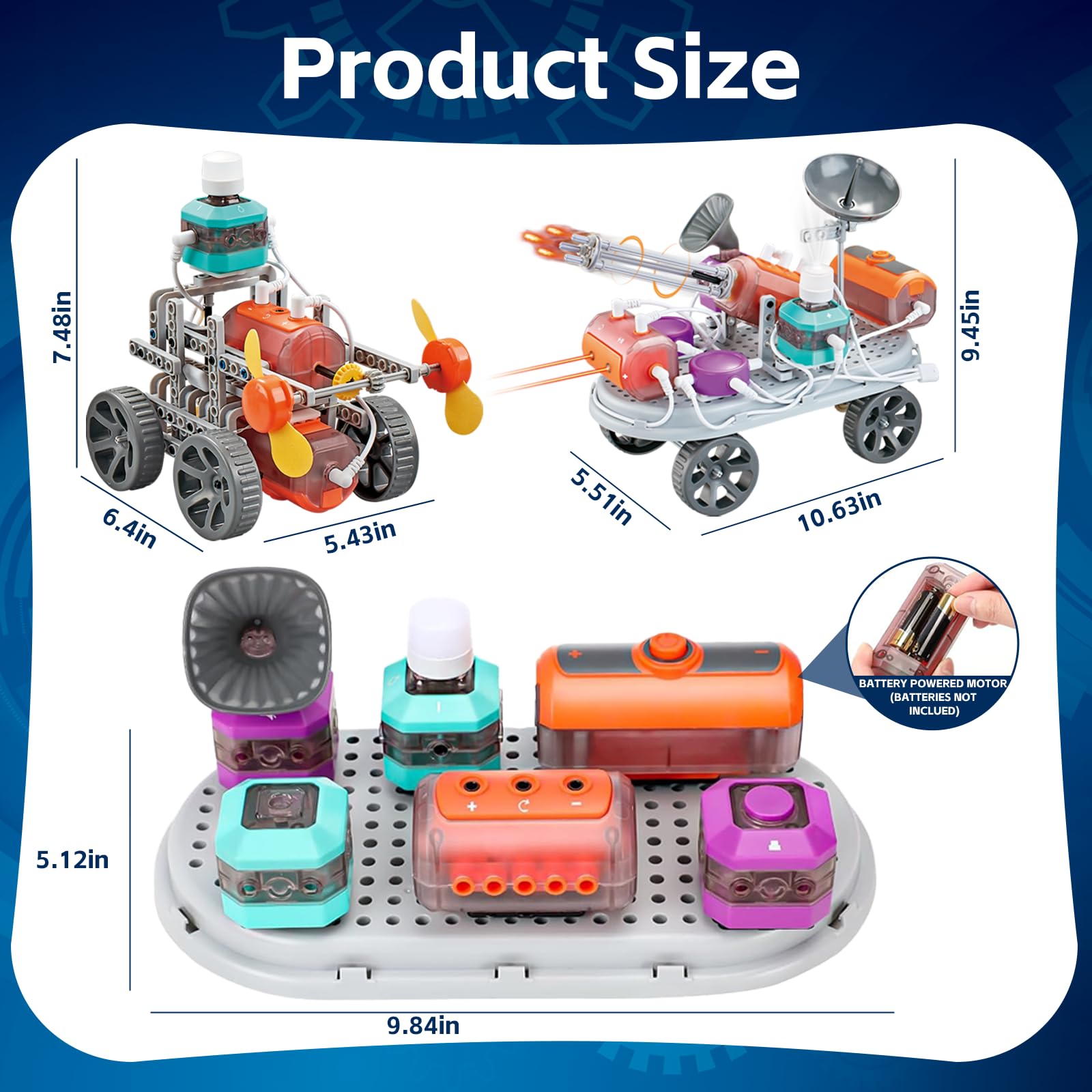 Kit STEM Elettronico da 8 Anni | 110 Esperimenti & 201 Componenti con Microfono/Infrarossi/Sensore Luce | 15 Modelli 3D & Guida Didattica | Set Elettrotecnico per Giocattoli Fisica