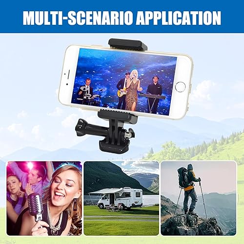 Miniatura 7 de Paquete de 2 soportes universales para smartphone con accesorio de montaje estilo GoPro para cualquier teléfono. Conecta tu teléfono o GPS a