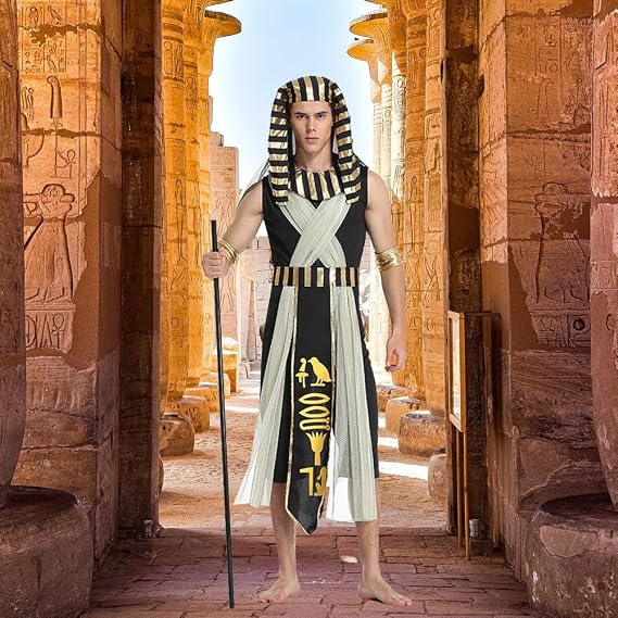 Halloween Cosplay Couple Costumes Ancient Egypt King Empress Costume Egyptian Pharaoh Cleopatra Queen Costume Party Supplies