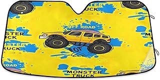 Parasol para parabrisas de coche, color amarillo frío, cubierta plegable para ventana delantera, parasol UV para coche, 57 x 31.5 pulgadas