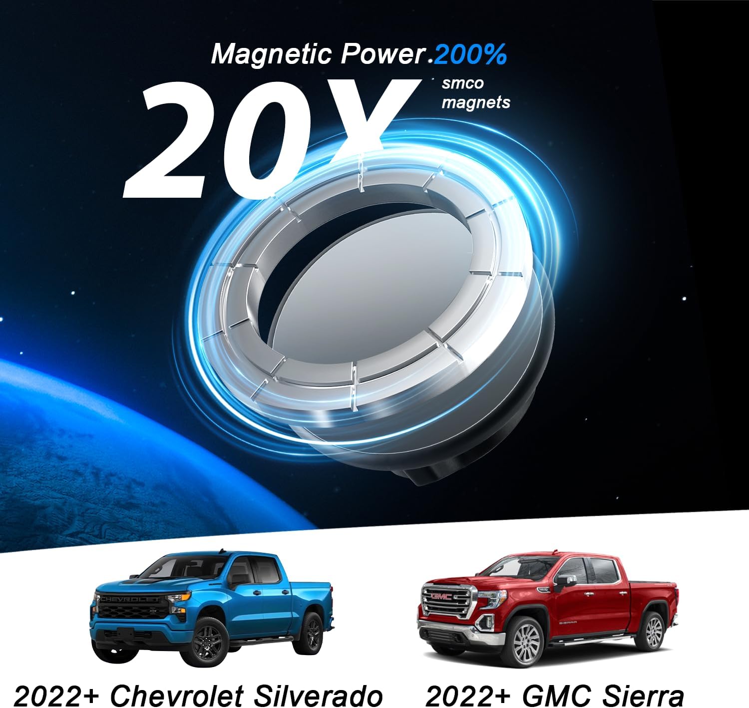 for 2022 2023 2024 2025 2026 Chevrolet Silverado & GMC Sierra Phone Mount, 2022+ Chevy Silverado 1500/2500/3500 Magsafe Phone Holder, Only fit 13.4" Touchscreen, 2025 Silverado & Sierra Accessories